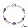 Oval cut Natural Amethyst & Diamond Infinity Bracelet – Infinity Design Fine Jewelry