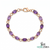 Natural Oval Amethyst Link Bracelet – Anniversary Gift for Her