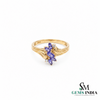 Natural Tanzanite and Diamond Marquise Ring - Vintage Inspired Ring