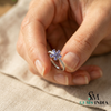 Oval & Round Tanzanite Flower Ring - Statement Ring for Women