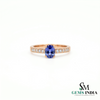 Natural Oval Tanzanite Ring with Diamond Accents - December Birthstone Gift for Women