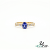 Natural Oval Tanzanite Ring with Diamond Accents - December Birthstone Gift for Women