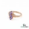 Natural Tanzanite and Diamond Marquise Ring - Vintage Inspired Ring
