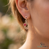Pear Ruby Floral Drop Earrings With Diamond – Elegant Fine Jewelry For Her