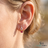 Elegant Oval Ruby & Diamond Teardrop Dangle Earrings - Statement Jewelry For Her