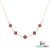 Round Natural Ruby Flower Blossom Necklace - Luxury Gift For Her