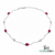 Ruby Red Oval Gemstone & Diamond Accent Wave Necklace for Women