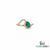 Pear Cut Emerald and Diamond Infinity Wave Ring - Promise ring for her