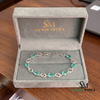Oval Natural Emerald Bracelet - Elegant Green Gemstone Jewelry