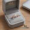 Opal Three Stone Twist Ring with Diamond Accent Band - Engagement Ring For Her