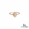 Oval Opal Halo Ring with Diamond - Promise Ring for Women Accents
