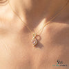 Cushion Cut Peach Morganite & Diamond Pendant - Romantic Gift for Her