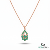 Oval and Round Natural Emerald Teardrop Pendant - Fine Jewelry Gift for Women