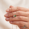 Emerald Cut Emerald & Pear Two Stone Pendant Necklace - Minimalist Gold Necklace