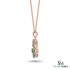 Oval and Round Natural Emerald Teardrop Pendant - Fine Jewelry Gift for Women