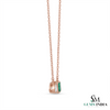 Emerald Cut Emerald & Pear Two Stone Pendant Necklace - Minimalist Gold Necklace