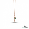 Natural Oval Emerald Floral Pendant With Diamond Accent Swirl - Elegant Gift for Her