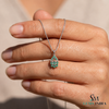Oval and Round Natural Emerald Teardrop Pendant - Fine Jewelry Gift for Women