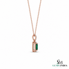 Emerald Cut Emerald & Pear Two Stone Pendant Necklace - Minimalist Gold Necklace (Copy)