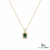 Emerald Cut Emerald & Pear Two Stone Pendant Necklace - Minimalist Gold Necklace (Copy)