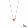 Baguette & Princess Cut Multi Sapphire Rainbow Charm Necklace - Everyday Jewelry