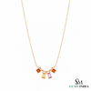 Baguette & Princess Cut Multi Sapphire Rainbow Charm Necklace - Everyday Jewelry