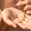 Round Cut Morganite And Diamond Pendant with Twisted Design - Anniversary Gift