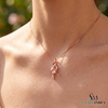Morganite & Diamond Cushion Cut Pendant - Elegant Gemstone Jewelry