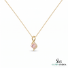 Cushion Cut Peach Morganite & Diamond Pendant - Romantic Gift for Her