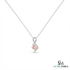 Cushion Cut Peach Morganite & Diamond Pendant - Romantic Gift for Her