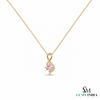 Cushion Cut Peach Morganite & Diamond Pendant - Romantic Gift for Her
