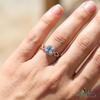 Cushion Aquamarine Engagement Ring with Diamond Twisted Ring Band - March Birthstone Gift