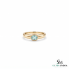 Minimalist Oval Aquamarine Bezel Set Ring - Anniversary Gift for Her