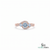 Round Cut Aquamarine with Diamond Accent Wave Band Ring - Classic Birthstone Jewelry