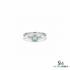 Minimalist Oval Aquamarine Bezel Set Ring - Anniversary Gift for Her
