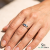 Minimalist Oval Aquamarine Bezel Set Ring - Anniversary Gift for Her