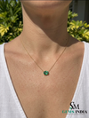 Classic Emerald Solitaire Necklace – Oval Cut Green Gemstone Jewelry