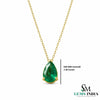 Pear Cut Emerald Necklace in 14k Gold – Elegant Teardrop Pendant