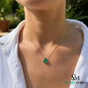 Pear Cut Emerald Necklace in 14k Gold – Elegant Teardrop Pendant