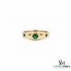 2 Karat Herzform-Smaragd- und Diamantring aus 14 Karat Gold, Smaragd-Verlobungsring