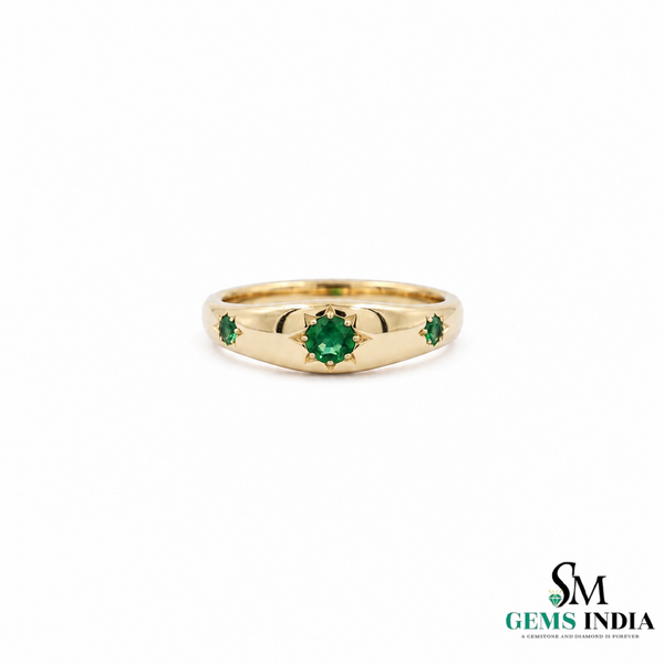 2 Karat Herzform-Smaragd- und Diamantring aus 14 Karat Gold, Smaragd-Verlobungsring