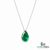 Pear Cut Emerald Necklace in 14k Gold – Elegant Teardrop Pendant