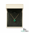 Pear Cut Emerald Necklace in 14k Gold – Elegant Teardrop Pendant