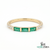 Elegant Three Stone Baguette Emerald Ring in 14k Gold