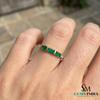 Elegant Three Stone Baguette Emerald Ring in 14k Gold