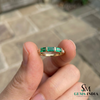 Elegant Three Stone Baguette Emerald Ring in 14k Gold