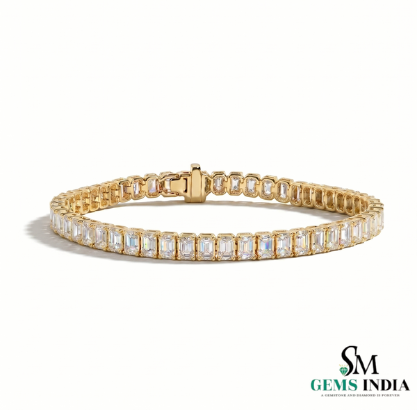 Emerald Cut Diamond Tennis Bracelet – Luxury Bridal Jewelry Gift