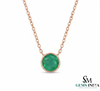 Dainty Emerald Necklace in 14K Gold Minimalist Round Emerald