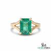Natural Emerald Cut Emerald Men's Engagement Ring – Split Shank Statement Ring