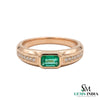 Men’s Emerald Cut Green Emerald and Diamond Ring in 14K Yellow Gold - Fine Jewelry Gift